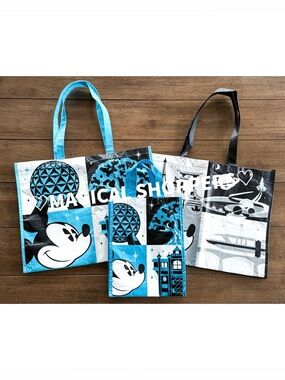 Disney Parks Walt Disney World Reusable Shopper Tote Bags (Set of 3)